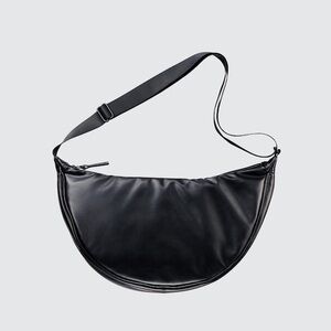 UNIQLO:C Faux Leather Round Shoulder Bag in Black